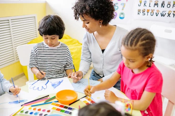 Early childhood educators in a training session